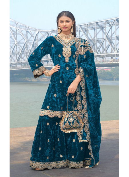 K 5305 By Shree Fabs Velvet Embroidery Pakistani Readymade Suits Orders In India Catalog