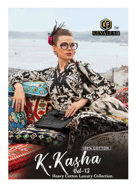 K Kasha Vol 13 By Keval Luxury Heavy Cotton Printed Dress Material Wholesale Shop In Surat
