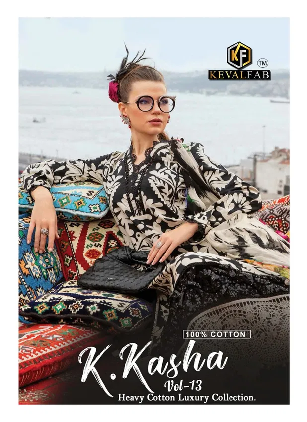 K Kasha Vol 13 By Keval Luxury Heavy Cotton Printed Dress Material Wholesale Shop In Surat
