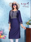 K Siya Saffron Rayon latest fancy Regular Casual Wear Designer Kurtis Collection
