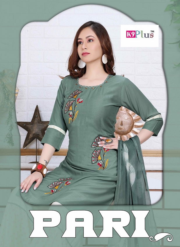 K9 Plus Pari Latest Fancy Ethnic Wear Rayon With Embroidery Work  Pattern Readymade Salwar Suit Collection
