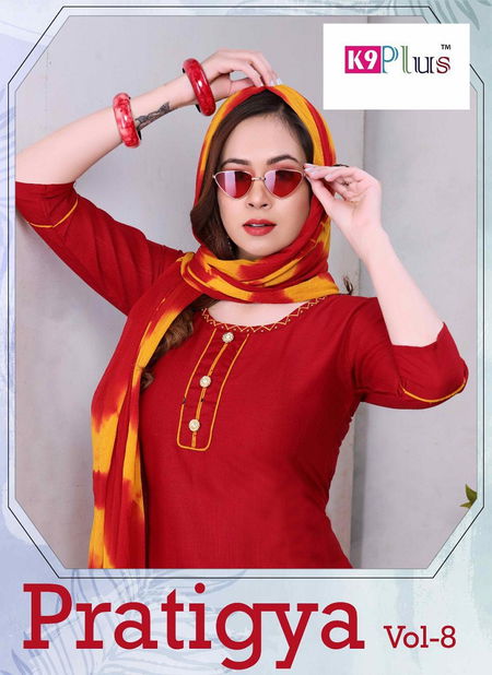 K9 Plus Pratigya 8 Latest fancy Regular Wear Rayon Printed Ready made Salwar Suit Collection
 Catalog