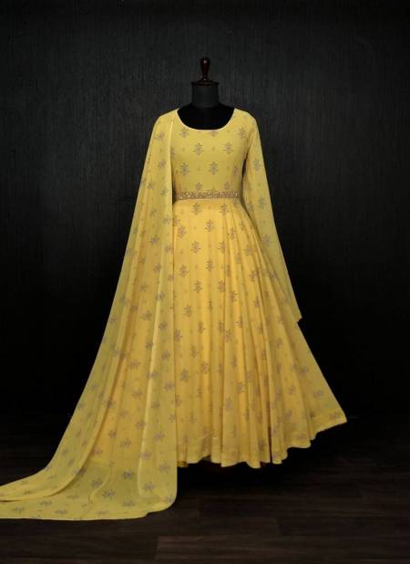Ka 1003 Faux Georgette Premium Designer Readymade Gown-Dupatta Catalog
