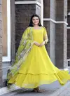 KA 1037 Faux Blooming Designer Gown With Dupatta Wholesale Shop In Surat
