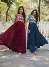 KA 1105 Faux Blooming Embroidery Party Wear Gown Wholesalers In Delhi