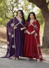 KA 1107 aux Blooming Embroidery Gown With Dupatta Wholesale Shop In Surat
