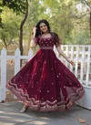 KA 1111 Faux Blooming Embroidery Wedding Gown Wholesale Price In Surat