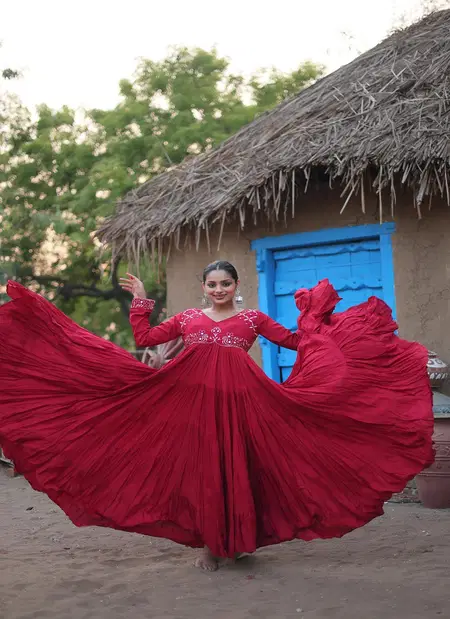 KA 1116 Rayon Designer Gown Wholesale Market In Surat
