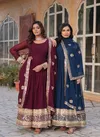 KA 1135 Faux Blooming Designer Gown With Dupatta Suppliers In India