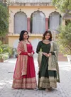 KA 1140 Shimmer Embroidery Designer Gown With Dupatta Exporters In India