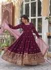 KA 1142 Star Georgette Embroidery Designer Gown With Dupatta Wholesale Online