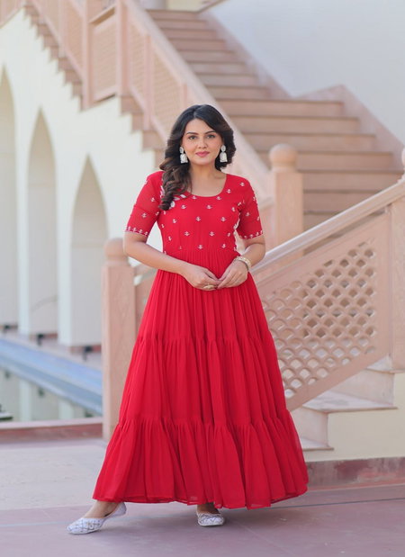 KA 1173 Faux Blooming Premium Designer Gown Suppliers In India