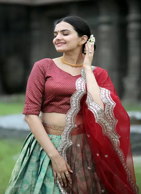 KA 5015 Kanjivaram Pattu Silk Lehenga Choli Wholesale Online