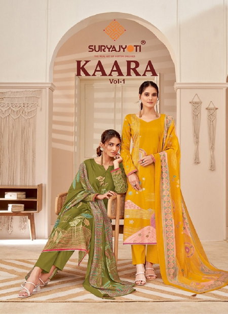 Kaara Vol 1 By Suryajyoti jaam Satin Printed Dress Material Wholesale Online