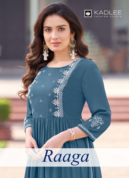 Kadlee Raaga Rayon Wrinkle Naira Cut Designer Kurtis Wholesale Market In Surat Catalog