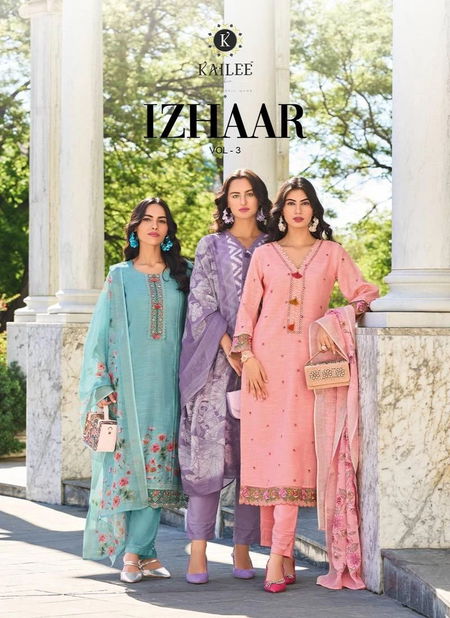 Kailee Izhaar Vol 3 Fancy Thread Work Designer Kurti With Bottom Dupatta Wholesale Shop in Surat
 Catalog