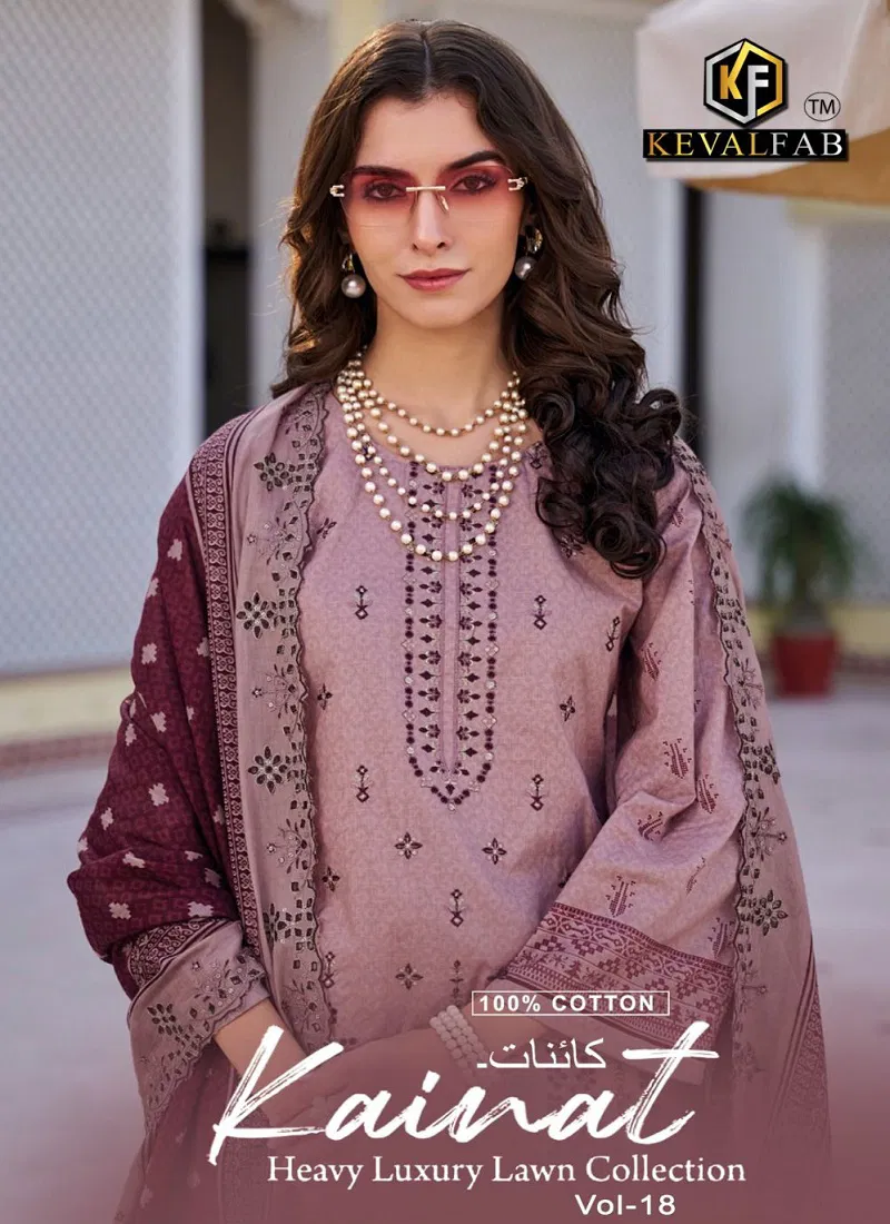 Kainat Vol 18 By Keval Fab Heavy Luxury Lawn Cotton Dress Material Orders In India