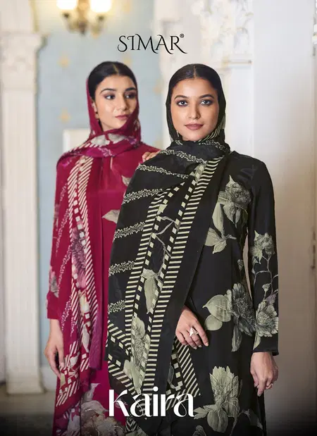 Kaira By Glossy Natural Crape Printed Dress Material Wholesale Market In Surat
