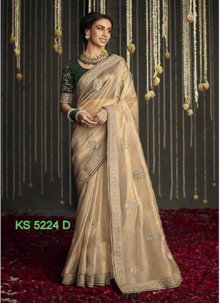 Kajal 5224 D Kimora Wedding Designer Wear Soft Tissue Silk Sarees Wholesale Price In Surat
 Catalog