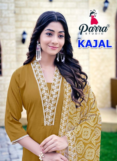 Kajal By Parra Silk Embroidery Kurti With Bottom Dupatta Wholesale Shop In Surat Catalog