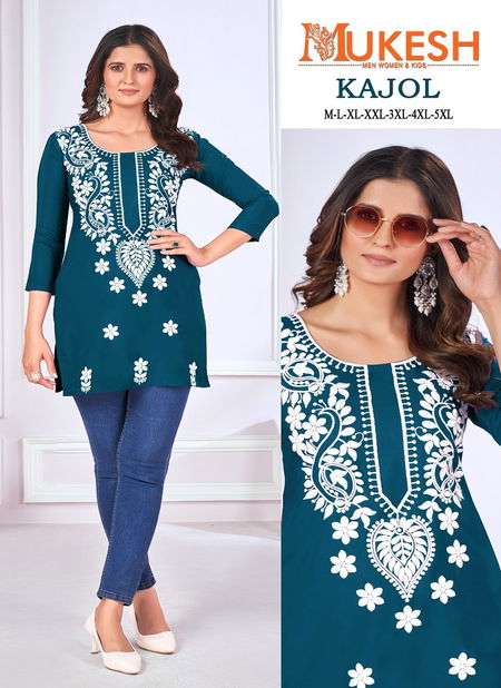 Kajol By Banwery Malai Rayon Chikankari Work Short Kurtis Wholesale Price In Surat Catalog