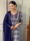 Kalaai Alia Cut Rayon Printed Embroidery Kurti With Bottom Dupatta Wholesale Price In Surat