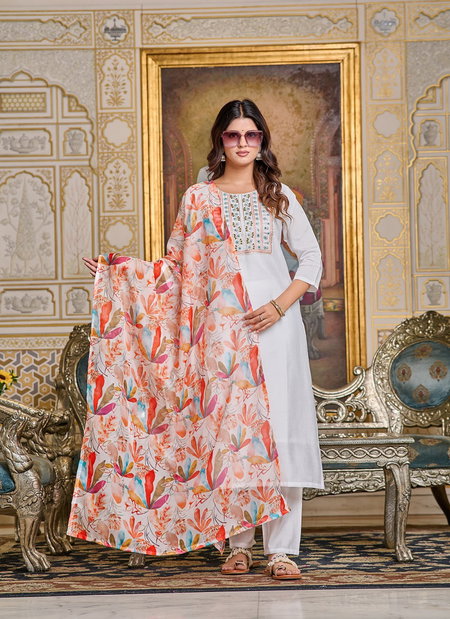 Kalaai Chanderi Embroidery Kurti With Bottom Dupatta Wholesale Price In Surat