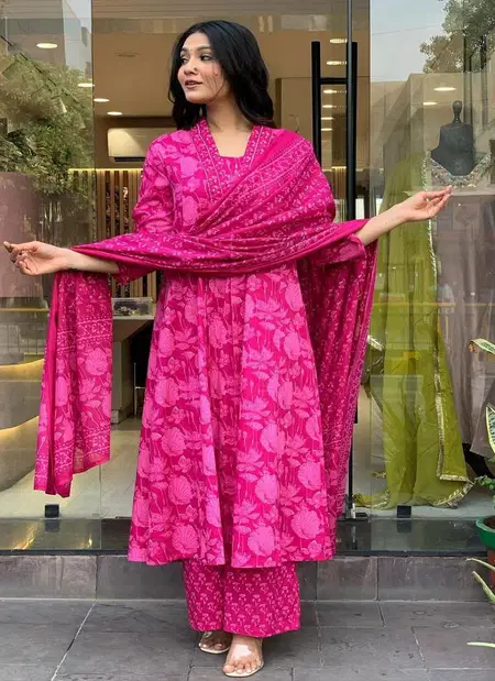 Kalaai Cotton Block Printed Kurti With Bottom Dupatta Wholesale Shop In Surat
