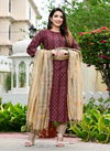 Kalaai Cotton Chanderi Printed Kurti With Bottom Dupatta Catalog