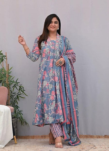 Kalaai Cotton Printed Designer Kurti With Bottom Dupatta Wholesale Shop In Surat
