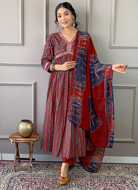 kalaai Designer Alia Cut Cotton Printed Kurti With Bottom Dupatta Wholesalers In Delhi