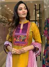 Kalaai Designer Chanderi Printed Kurti With Bottom Dupatta Catalog