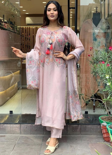 Kalaai Designer Taby Silk Printed Kurti With Bottom Dupatta Suppliers In India
