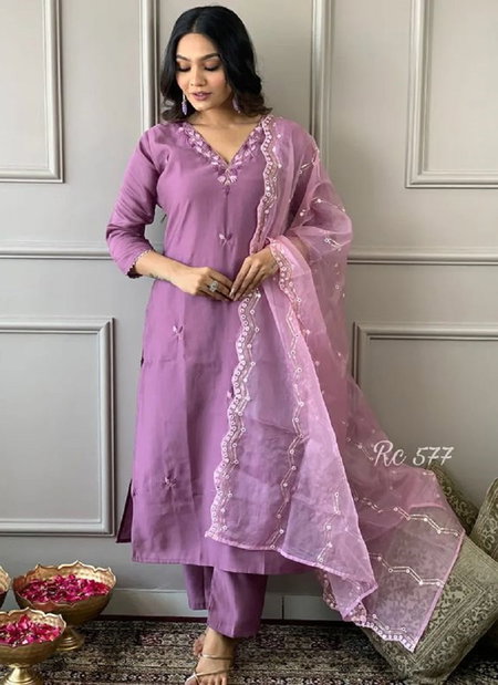 Kalaai Kf Sunidhi Chanderi Designer Kurti With Pant Dupatta Wholesale Market In Surat