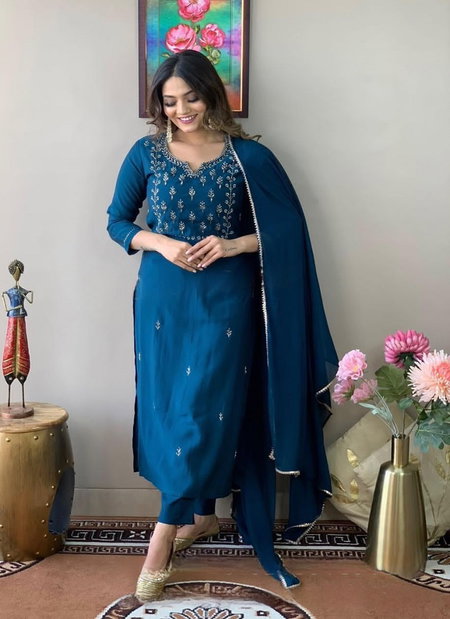 Kalaai Rayon Slub Designer Kurti With Bottom Dupatta Suppliers In India
