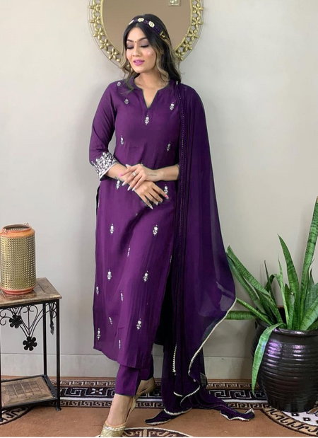 Kalaai Rayon Slub Embroidery Designer Kurti With Bottom Dupatta Catalog
