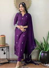 Kalaai Rayon Slub Embroidery Designer Kurti With Bottom Dupatta Catalog
