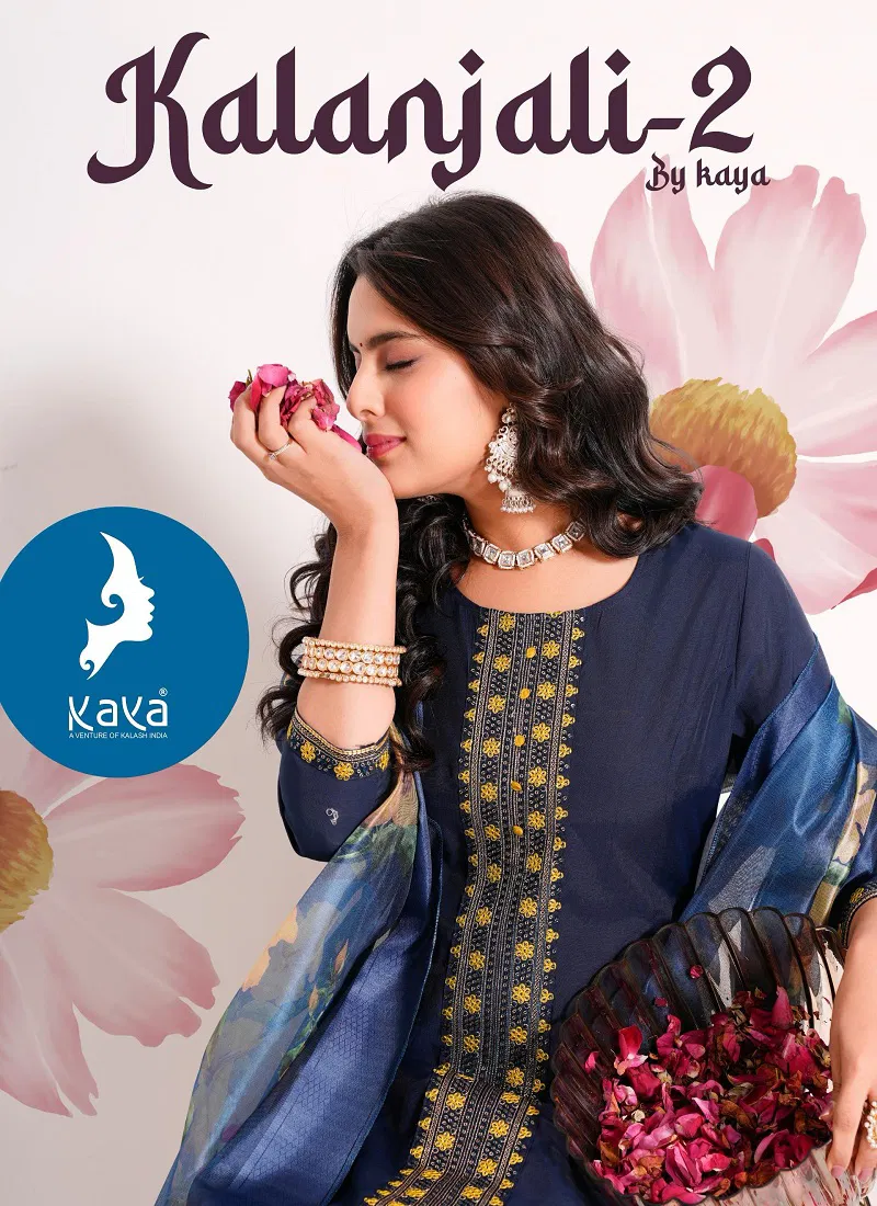 Kalanjali 2 By Kaya Roman Silk Kurti With Bottom Dupatta Suppliers In India Catalog