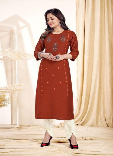 Kalaroop Creamy Rayon Designer Ethnic Wear Latest Kurti Collection Catalog