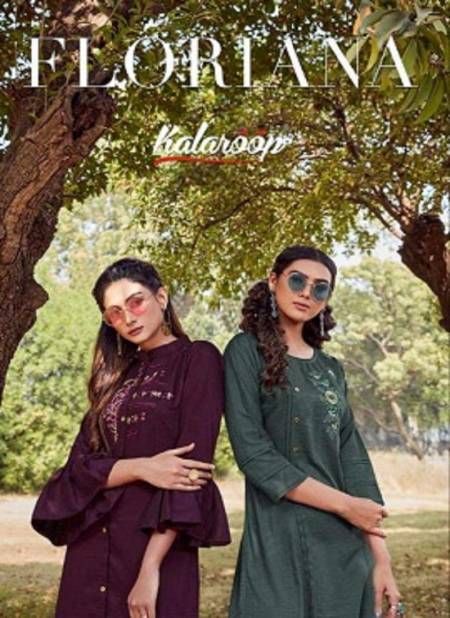 Kalaroop Floriana Latest Designer Lining Silk With Fancy Handwork Party Wear Kurti With Plazzo Collection 