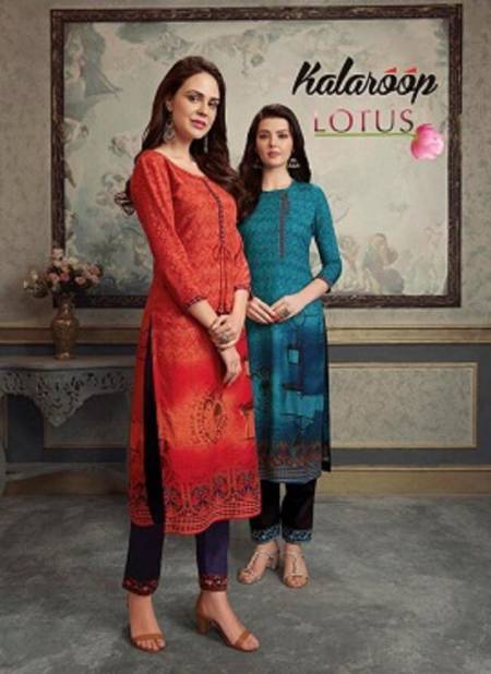 Kalaroop Lotus Latest fancy Designer Casual Wear Kurti With Pant Collection
 Catalog