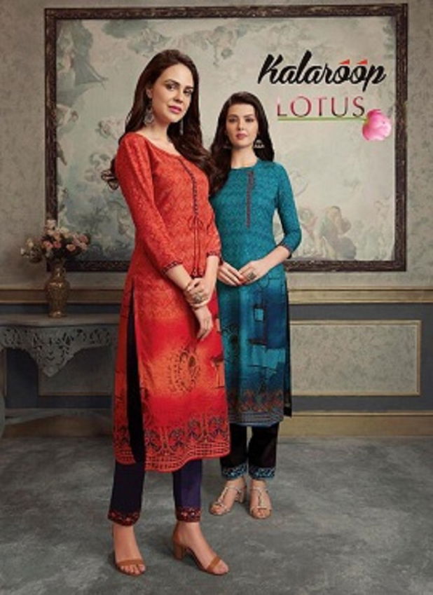 Kalaroop Lotus Latest fancy Designer Casual Wear Kurti With Pant Collection
