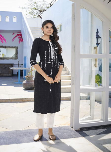 Kalaroop Oreo Fancy Designer Ethnic Wear Rayon Embroidery Kurti Collection Catalog