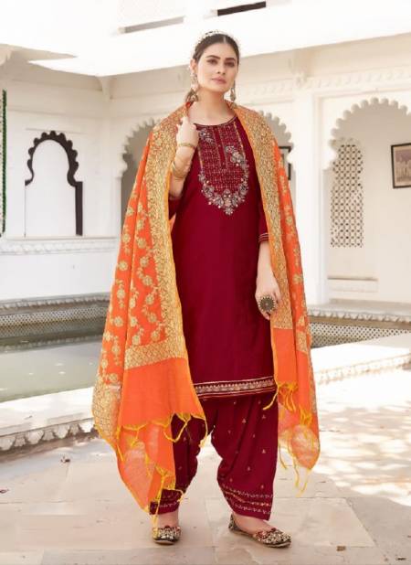 Kalaroop Sunheri 5 Fancy Festive Wear Heavy Ready Made Patiala Dress Collection Catalog