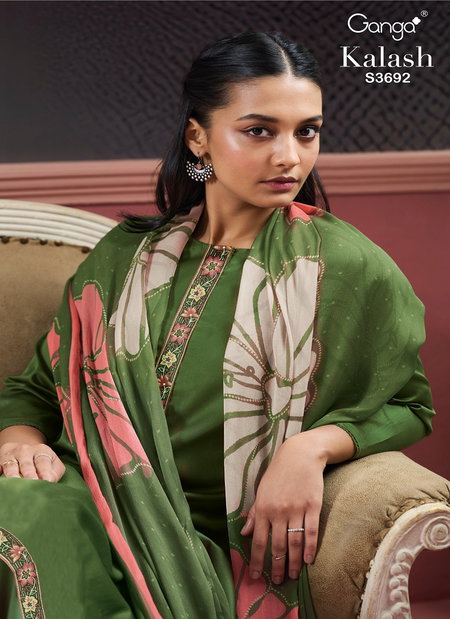 Kalash By Ganga Cotton Silk Printed Designer Salwar Suit Suppliers In India