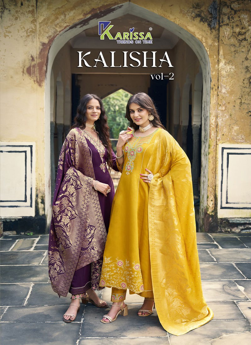 Kalisha Vol 2 By Karissa Viscose Roman Silk  Kurti With Bottom With Dupatta Wholesale Shop In Surat
 Catalog