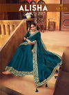 Kalista Alisha Latest Fancy Designer Festive Wear Embroidery Worked vichitra silk Sarees Collection
