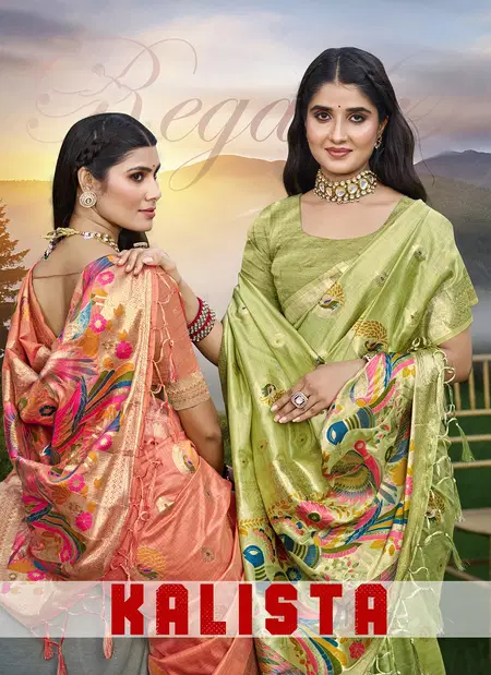 Kalista By Bunawat Heavy Assam Silk Designer Wear Surat Saree Wholesale Market