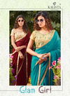 Kalista Glam Girl Fancy latest Collection Festive Wear Silk Embroidery Worked Sarees Collection
