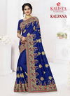Kalista Heavy Designer Party Wear Wedding Bridal Vichitra Silk Embroidery Work Saree Collection 